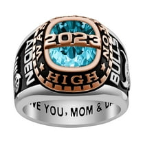 Order Now for 2025 Graduation, Freestyle Men's 2-Tone Birthstone Class Ring, Personalized, High School or College Graduation