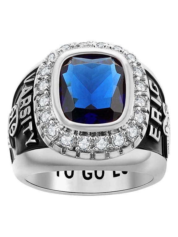 Order Now for 2025 Graduation, Freestyle Men's CZ Encrusted Class Ring, Personalized, High School or College