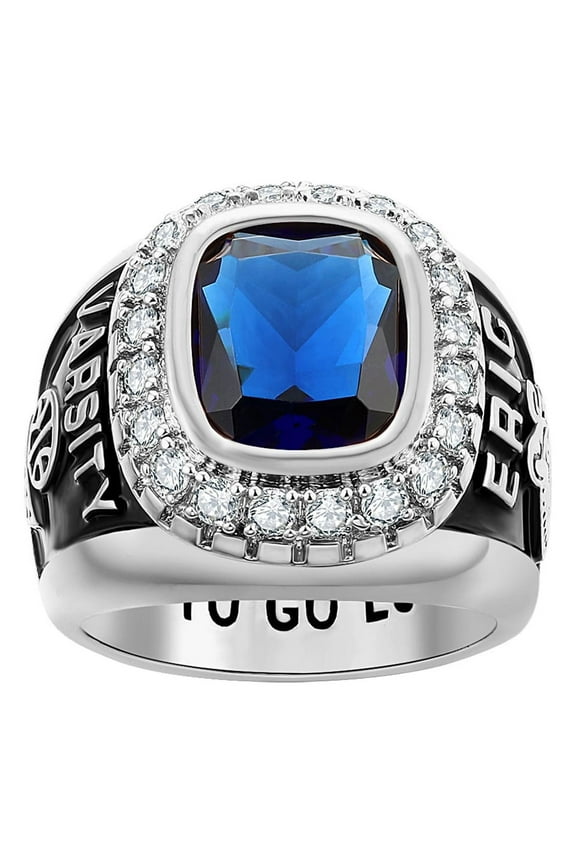 Order Now for 2025 Graduation, Freestyle Men's CZ Encrusted Class Ring, Personalized, High School or College