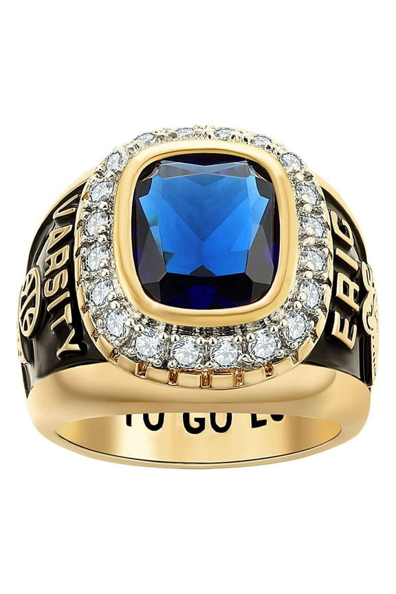 Order Now for 2025 Graduation, Freestyle Men's CZ Encrusted Class Ring, Personalized, High School or College