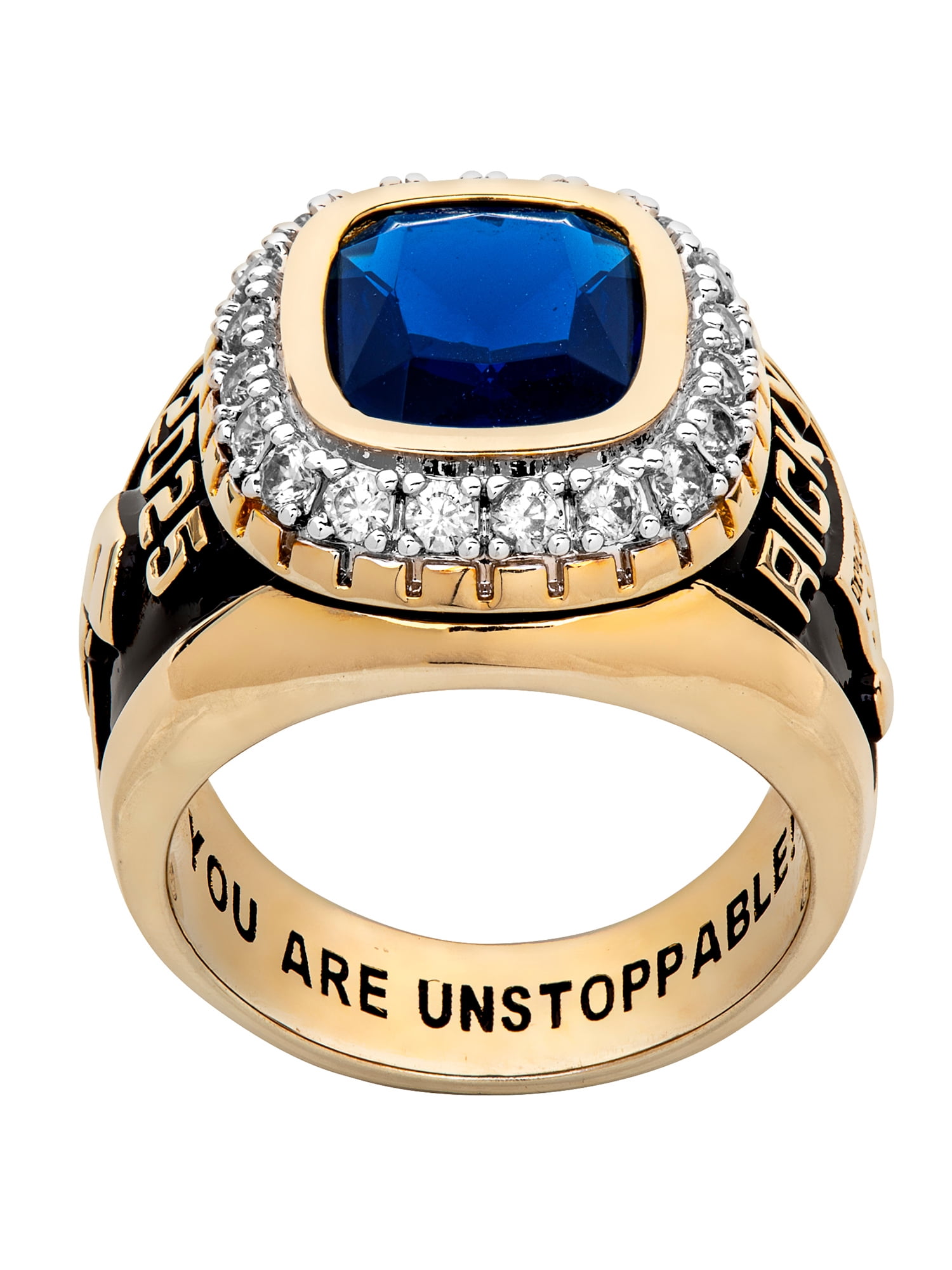 Order Now for 2025 Graduation, Freestyle Men's CZ Encrusted Personalized Class Ring, Personalized, High School or College