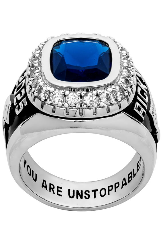 Order Now for 2025 Graduation, Freestyle Men's CZ Encrusted Personalized Class Ring, Personalized, High School or College
