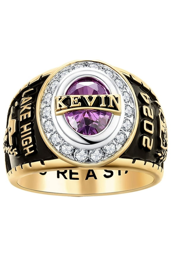 Order Now for 2025 Graduation, Freestyle Men's CZ Oval Stone Personalized Top Class Ring, Personalized, High School or College