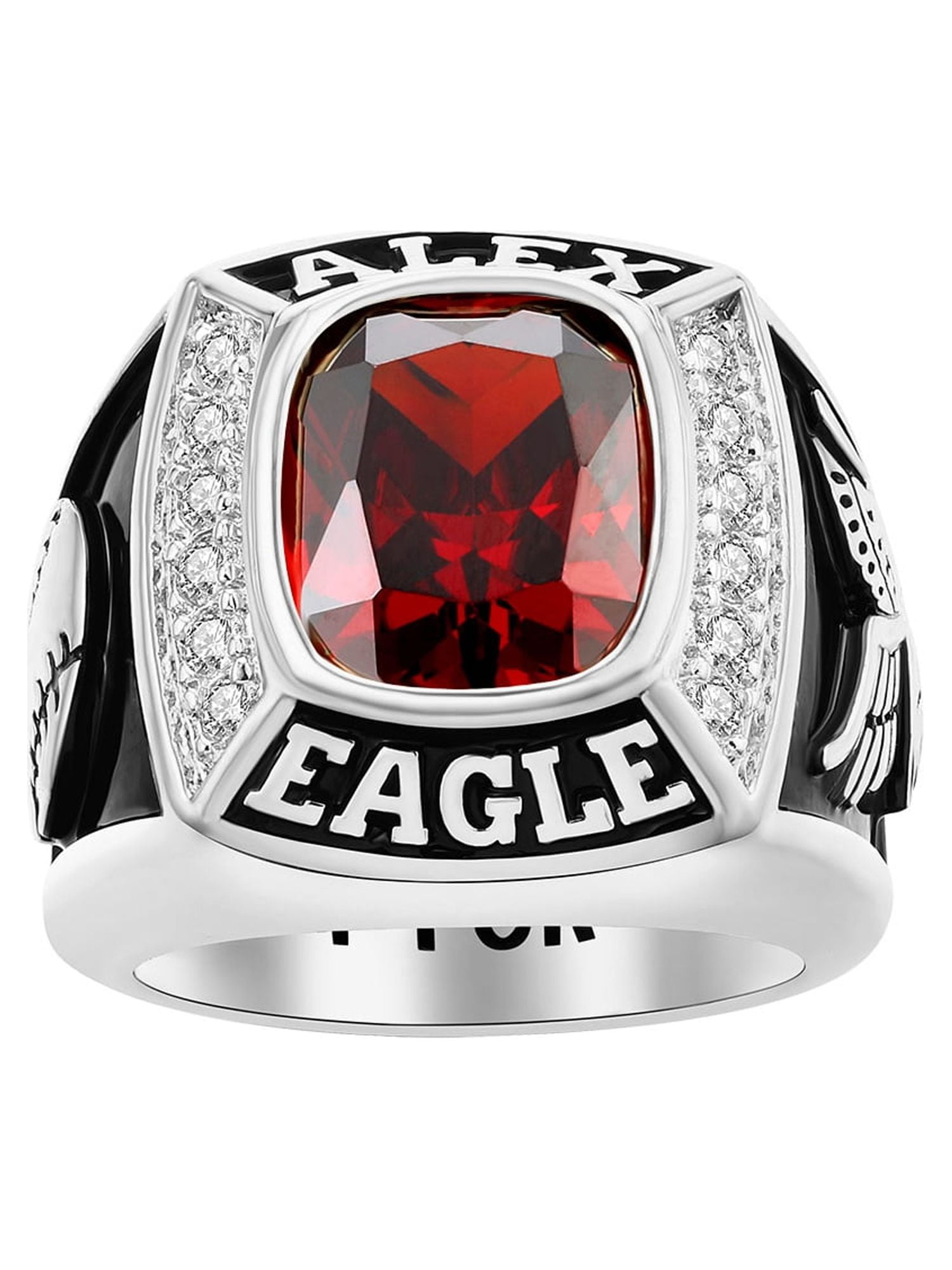 FREESTYLE CLASS RINGS Order Now for 2025 Graduation, Freestyle Men's CZ Square Birthstone Class Ring, Personalized, High School or College