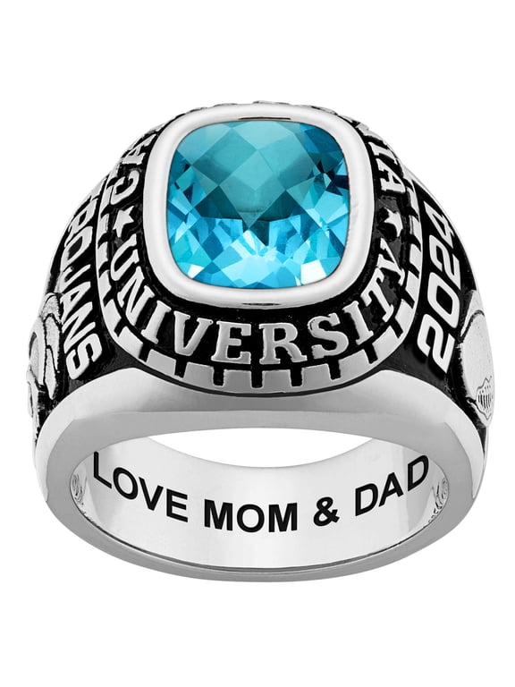 Order Now for 2025 Graduation, Freestyle Men's Celebrium Large Classic Checkerboard Birthstone Class Ring, Personalized, High School or College