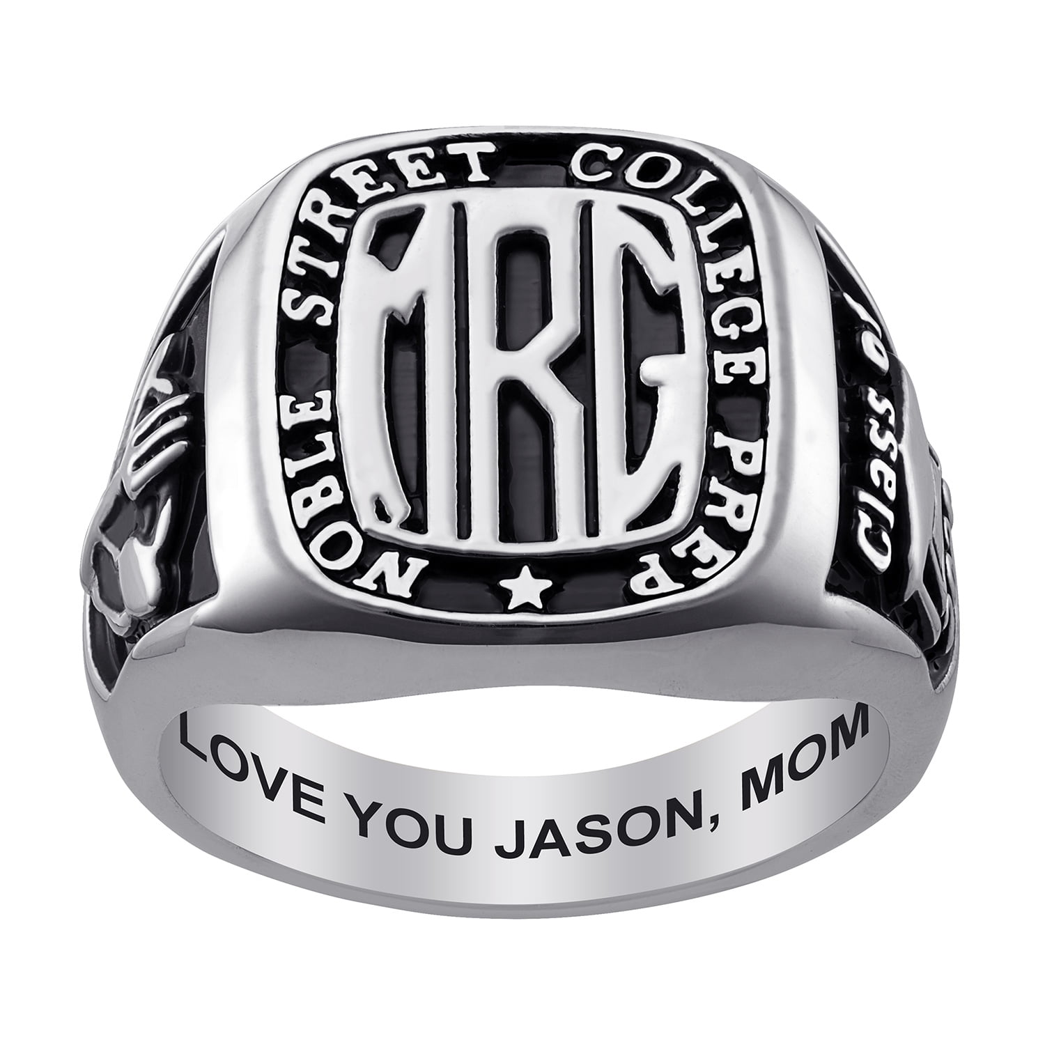 Order Now for 2025 Graduation, Freestyle Men's Celebrium Rectangle Signet Class Ring, Personalized, High School or College Graduation