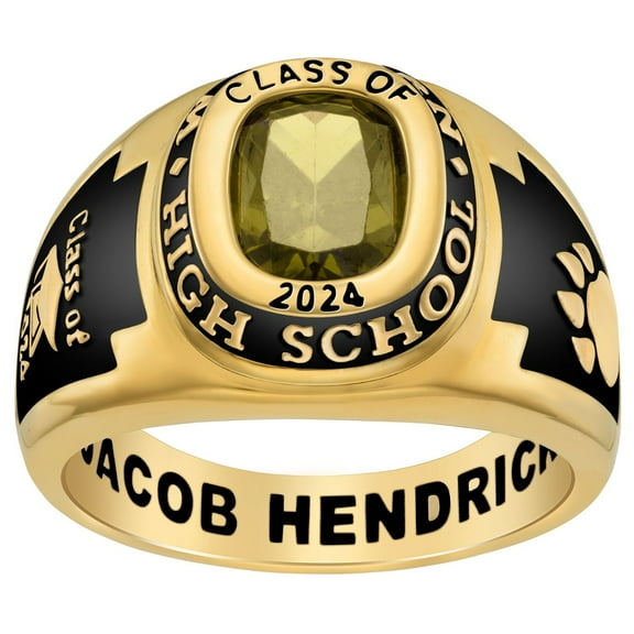 Order Now for 2025 Graduation, Freestyle Men's Classic Cushion Birthstone Class Ring, Personalized, High School or College Graduation