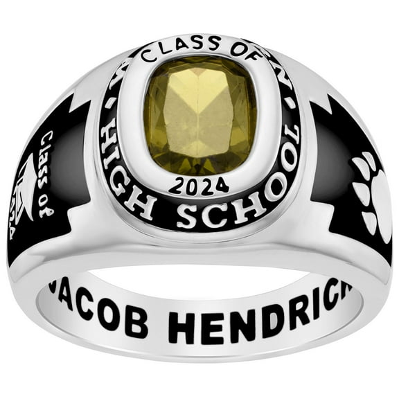 Order Now for 2025 Graduation, Freestyle Men's Classic Cushion Birthstone Class Ring, Personalized, High School or College Graduation