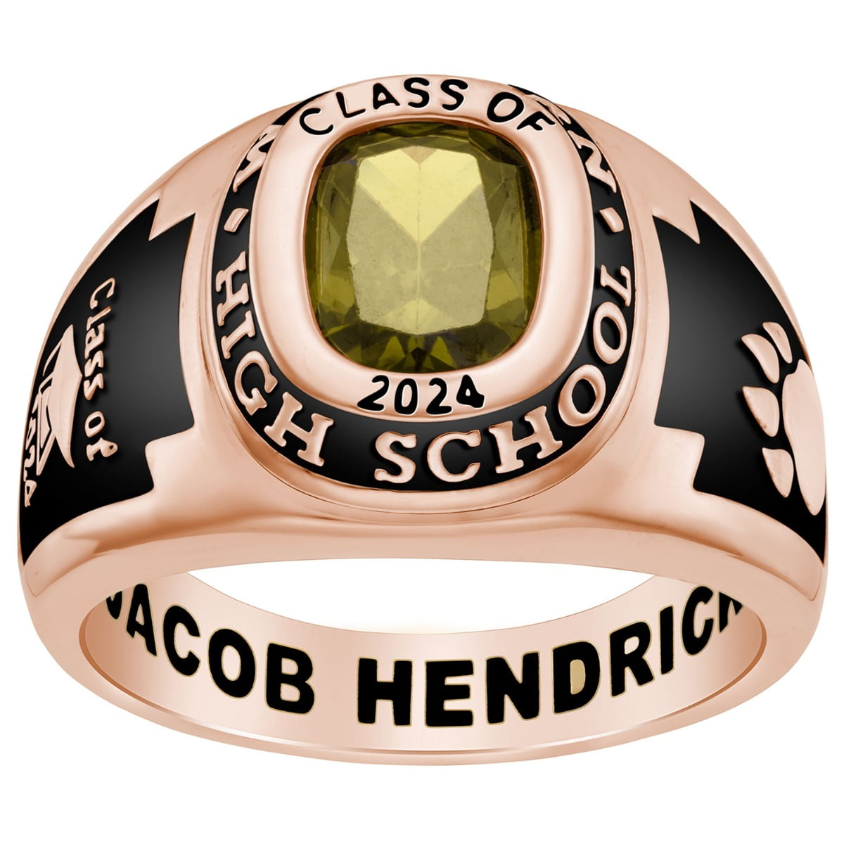 Order Now for 2025 Graduation, Freestyle Men's Classic Cushion Birthstone Class Ring Sterling Silver, Personalized, High School or College Graduation