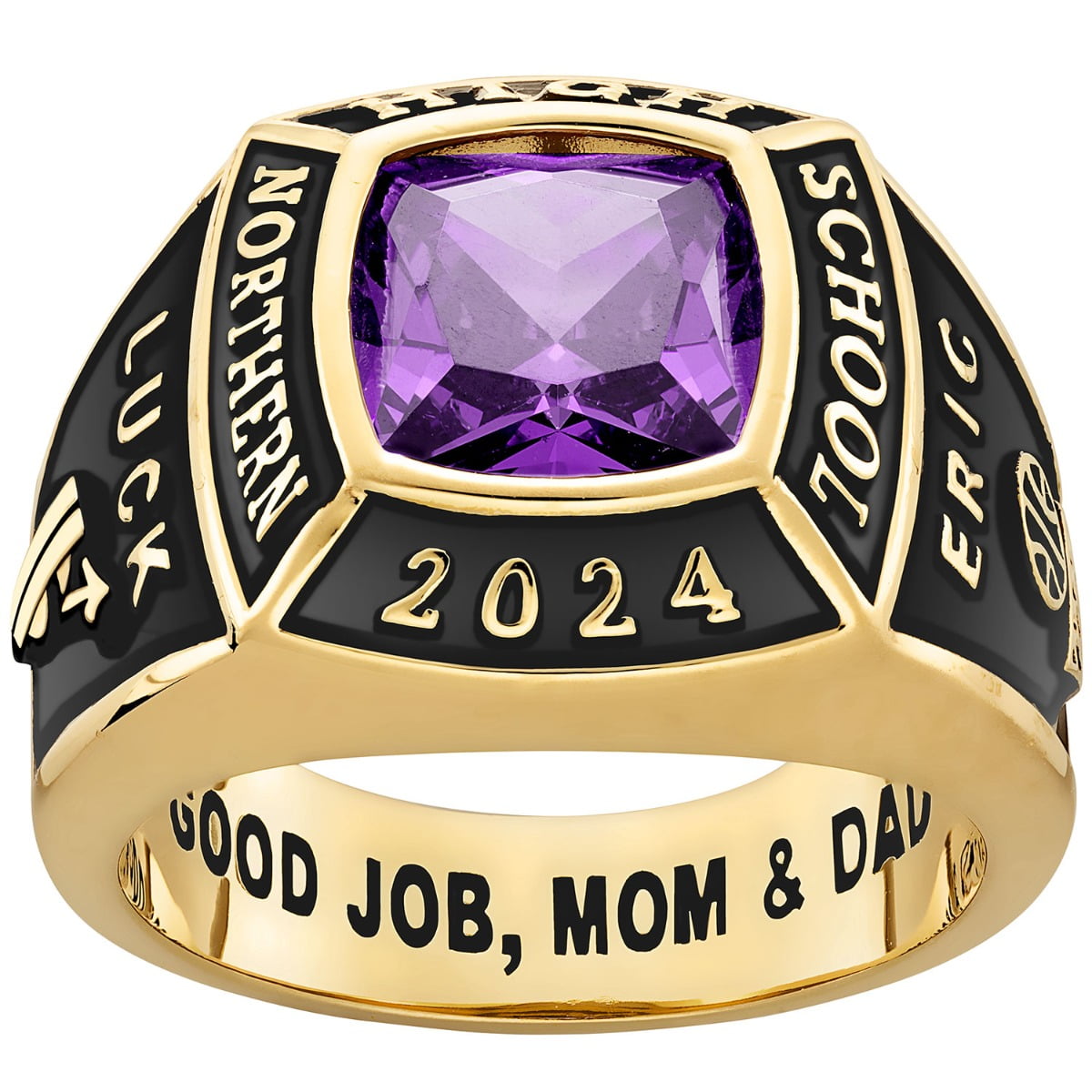 Order Now for 2025 Graduation, Freestyle Men's Classic Square Birthstone Class Ring, Personalized, High School or College Graduation