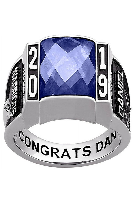 Order Now for 2025 Graduation, Freestyle, Men's Deco Class Ring Sterling Silver, Personalized, High School or College Graduation