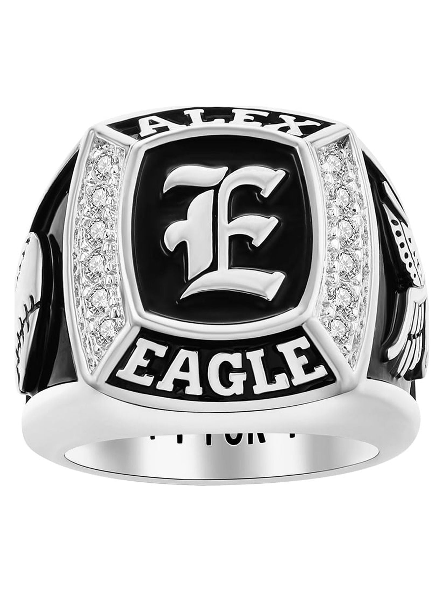 Order Now for 2025 Graduation, Freestyle Men's Initial CZ Square Birthstone Class Ring, Personalized, High School or College Graduation