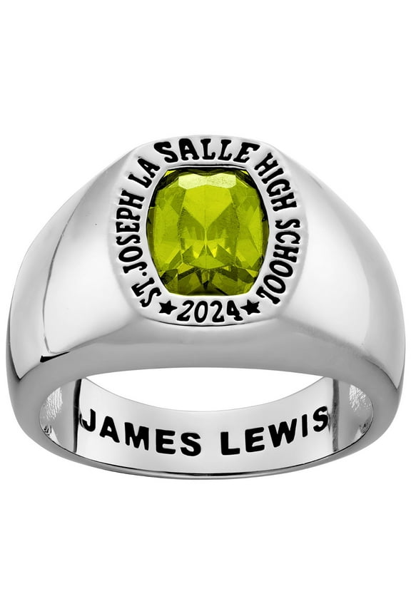 Order Now for 2025 Graduation, Freestyle Men's Minimal Birthstone Signet Class Ring, Personalized, High School or College Graduation