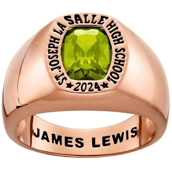 Order Now for 2025 Graduation, Freestyle Men's Minimal Birthstone Signet Class Ring Sterling Silver, Personalized, High School or College Graduation