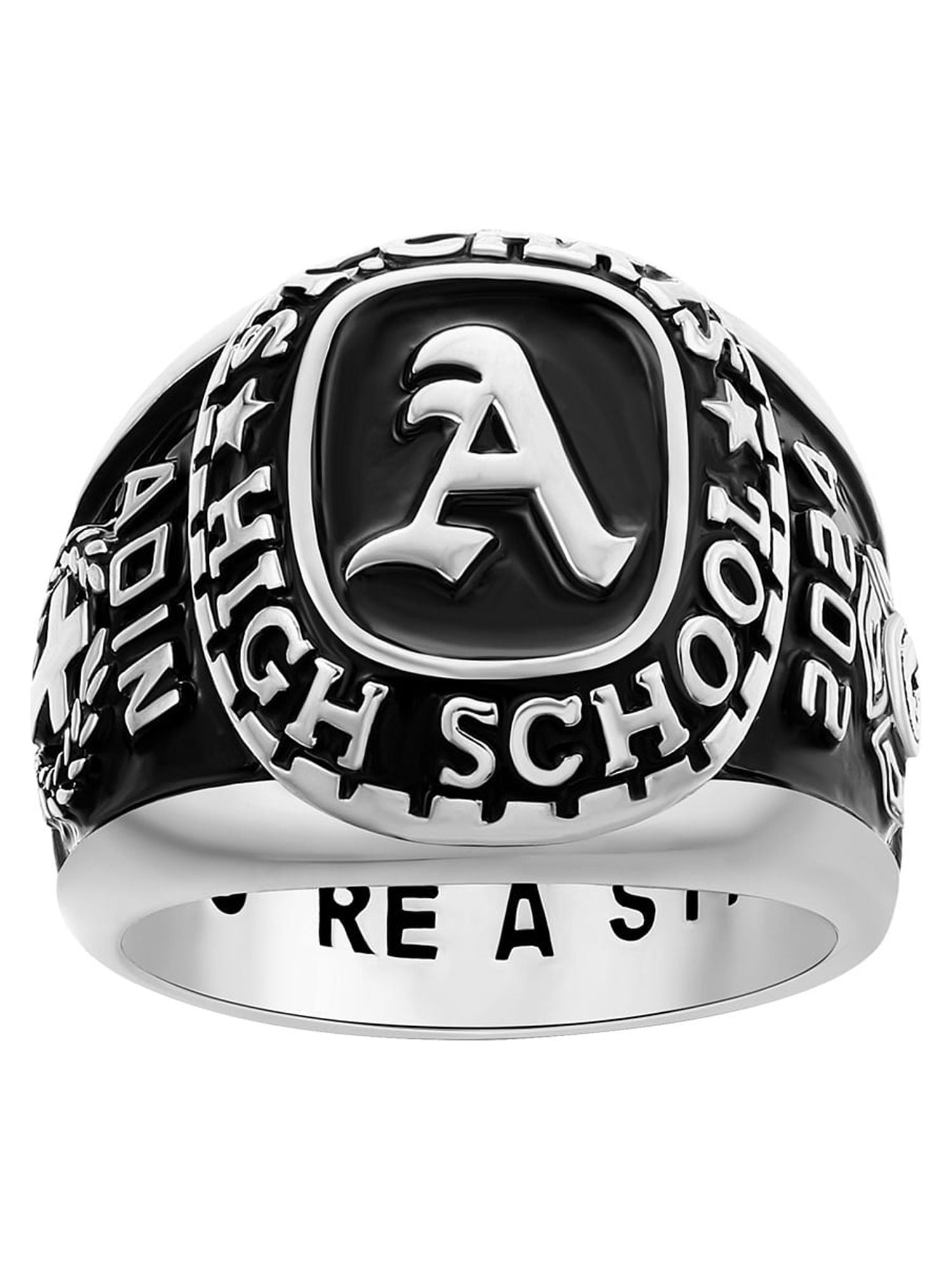 Order Now for 2025 Graduation, Freestyle Men's Old English Initial Class Ring, Personalized, High School or College
