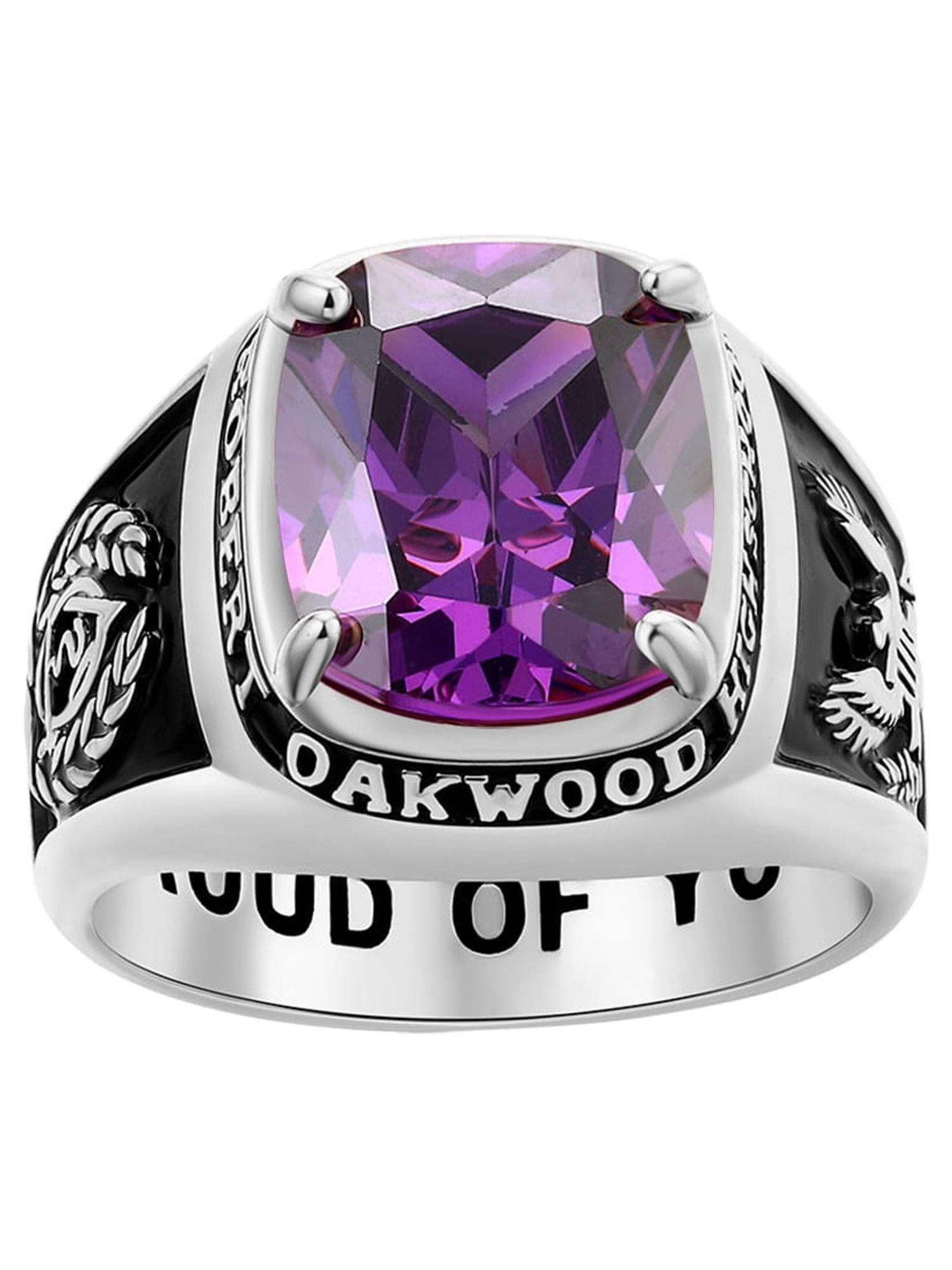 Order Now for 2025 Graduation, Freestyle Men's Prong station Birthstone Class Ring, Personalized, High School or College