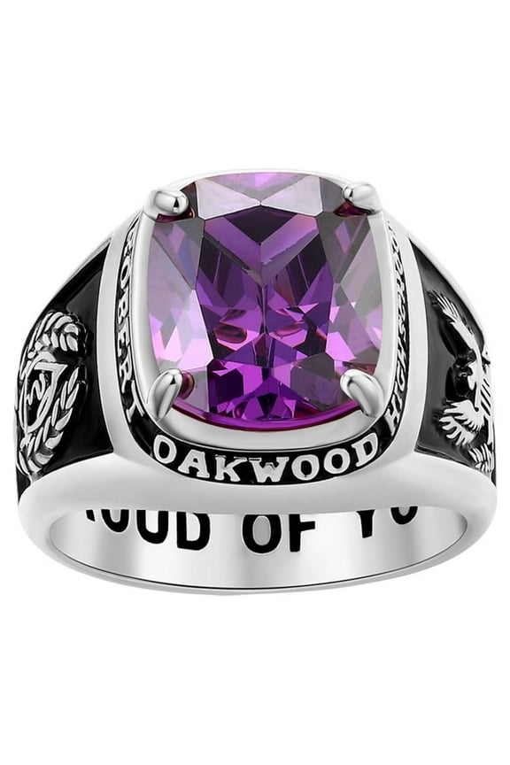 Order Now for 2025 Graduation, Freestyle Men's Prong station Birthstone Class Ring, Personalized, High School or College