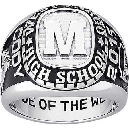 Order Now for 2025 Graduation, Freestyle Men's Sterling Silver Initial Classic Class Ring, Personalized, High School or College Graduation