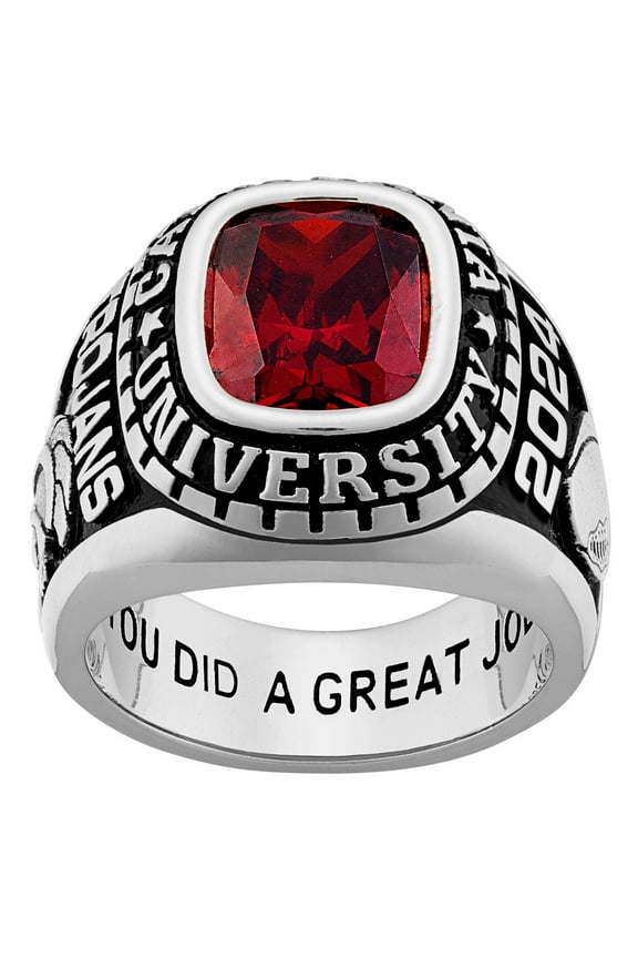 Freestyle Men's Sterling Silver Large Classic Class Ring, Personalized, High School or College Graduation