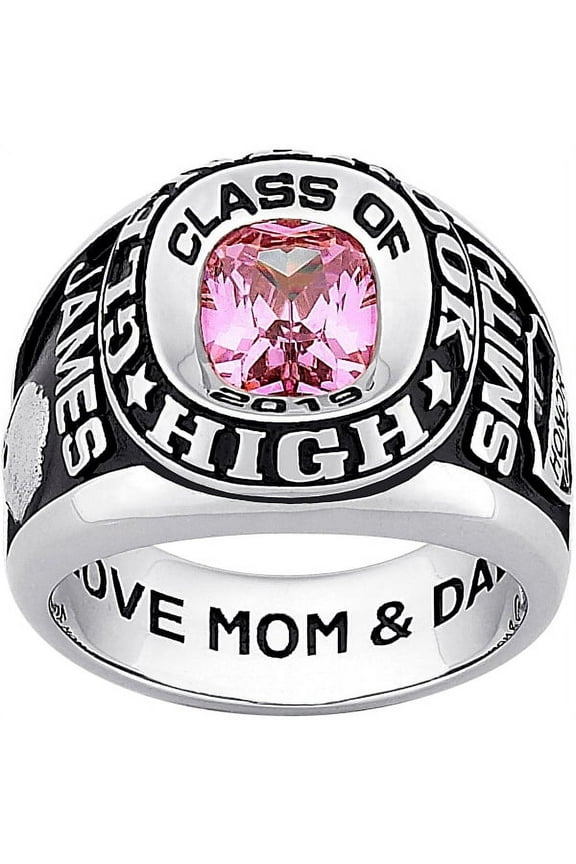 Order Now for 2025 Graduation, Freestyle Sterling Silver Double Row Classic Men's Class Ring, Personalized, High School or College