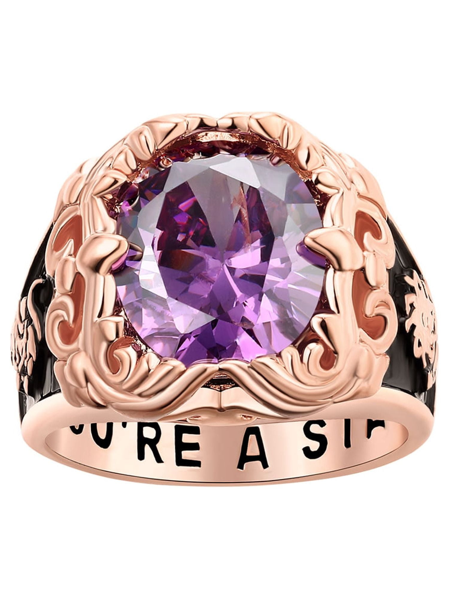 FREESTYLE CLASS RINGS Order Now for 2025 Graduation, Freestyle Unisex Art Nouveau Vintage Birthstone Class Ring, Personalized, High School or College