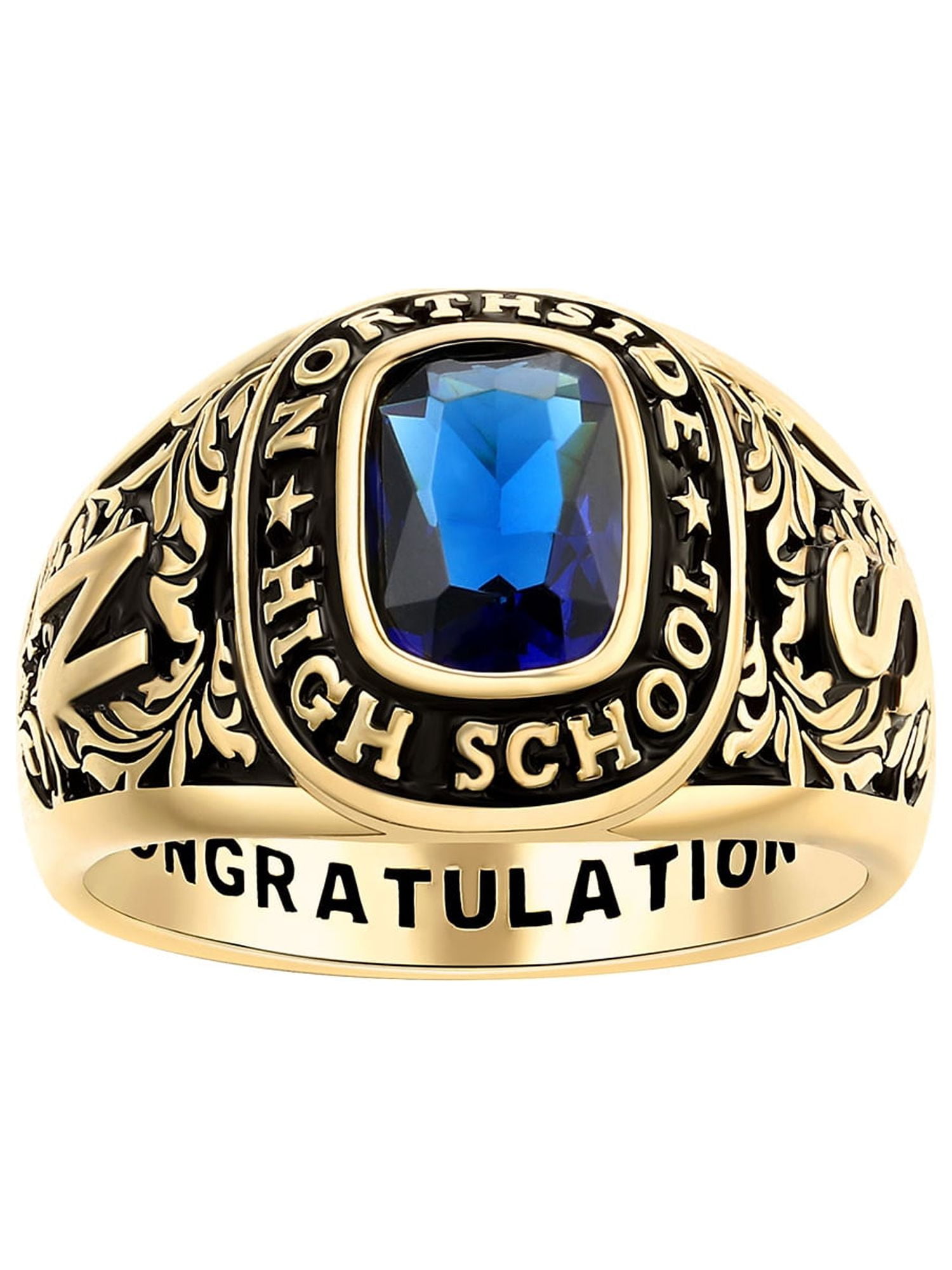 FREESTYLE CLASS RINGS Order Now for 2025 Graduation, Freestyle Women's 14K Gold Plated Celebrium Large Classic Class Ring , Personalized, High School or College