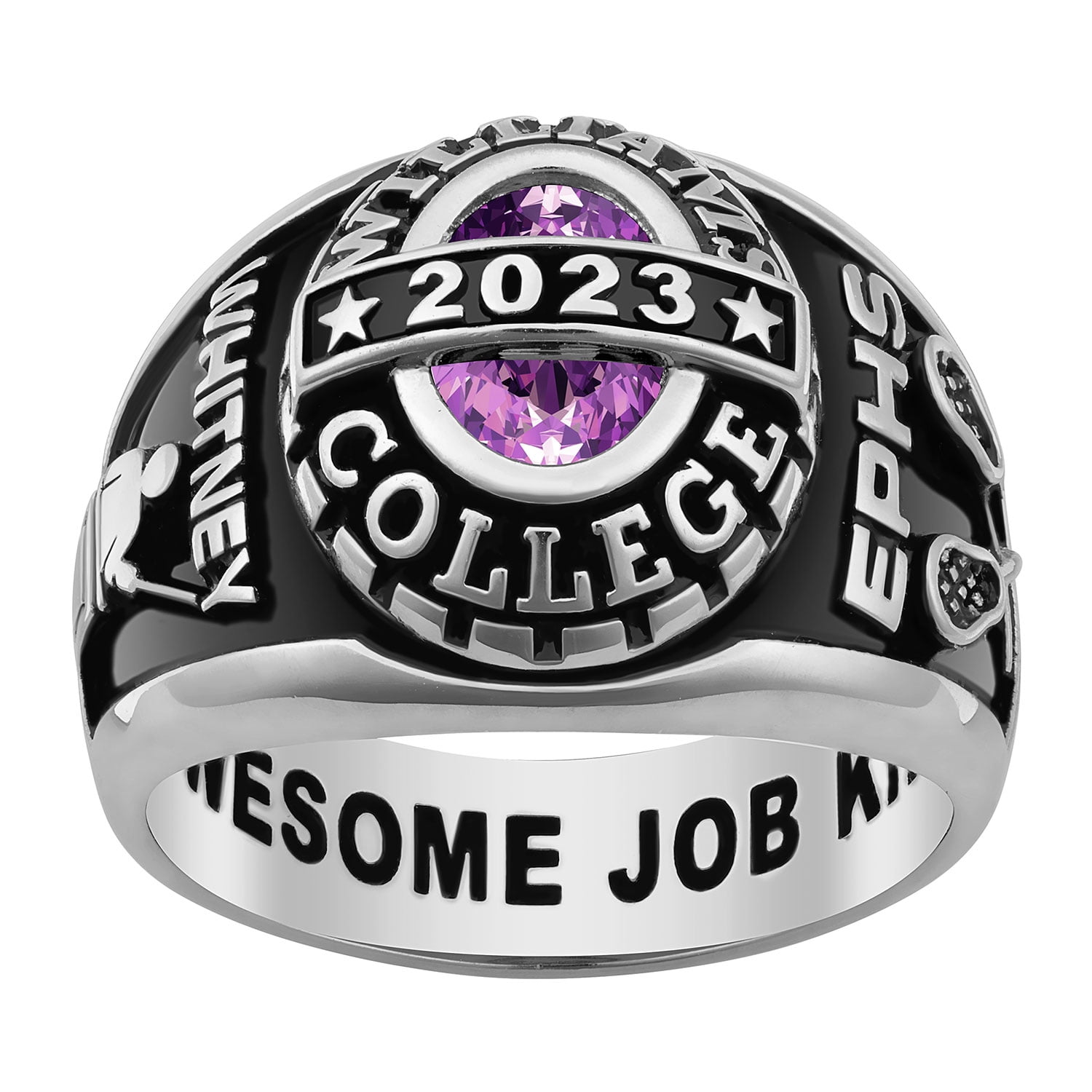 Order Now for 2025 Graduation, Freestyle Women's Birthstone Class Ring, Personalized, High School or College Graduation