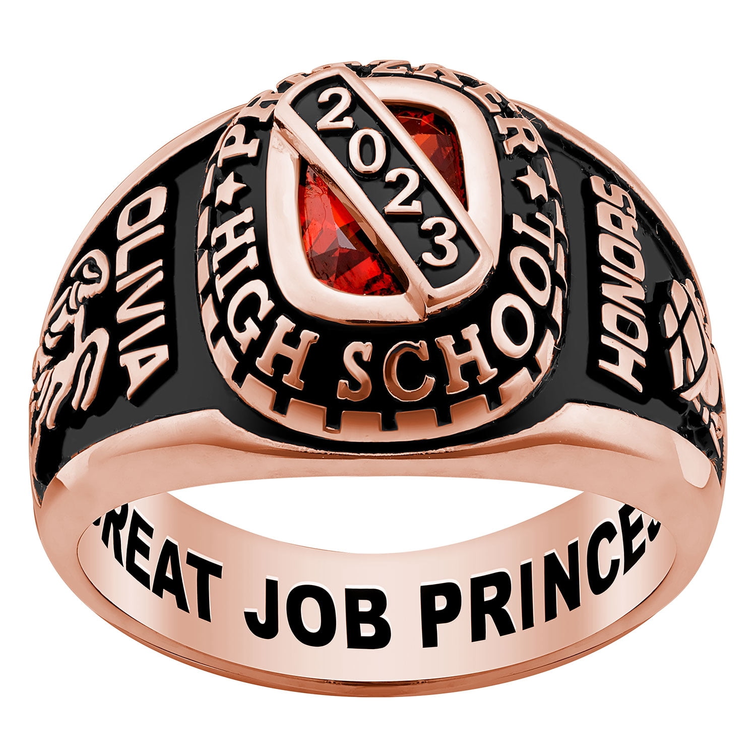 Order Now for 2025 Graduation, Freestyle Women's Bridge Birthstone Class Ring Sterling Silver, Personalized, High School or College Graduation