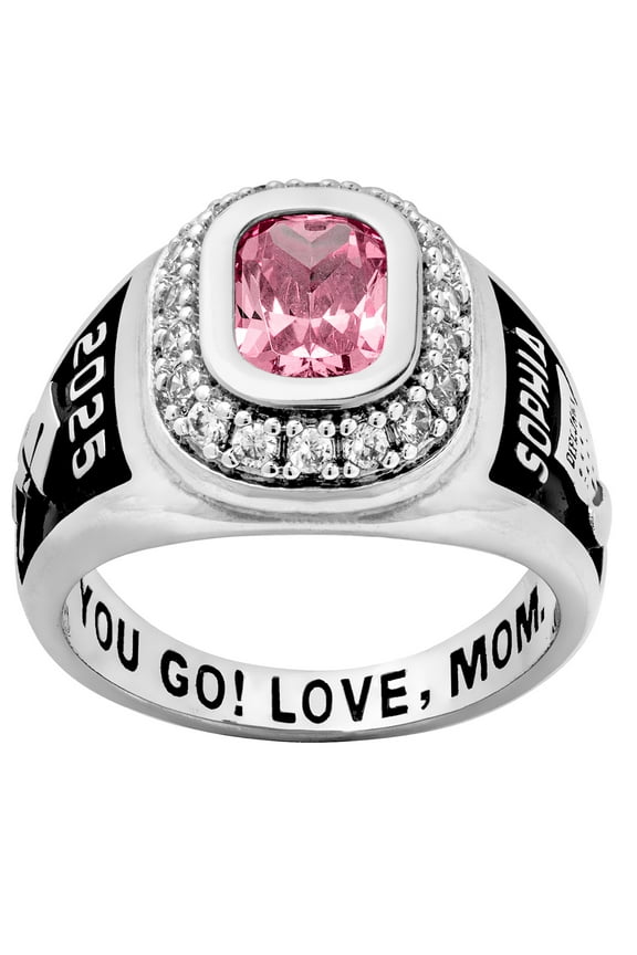 Order Now for 2025 Graduation, Freestyle Women's CZ Encrusted Personalized Class Ring, Personalized, High School or College