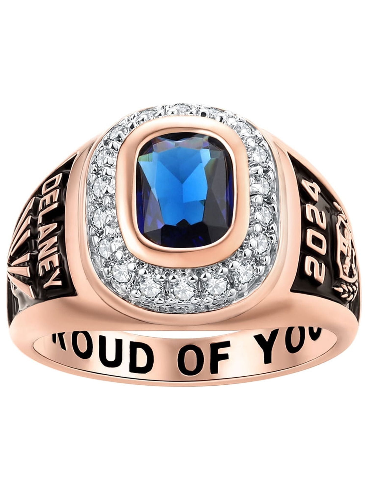FREESTYLE CLASS RINGS Order Now for 2025 Graduation, Freestyle Women's CZ Encrusted Personalized Top Class Ring, Personalized, High School or College