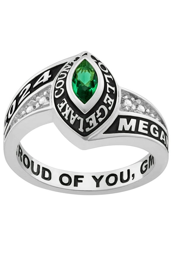 Freestyle Women's Celebrium Marquise Birthstone and CZ Class Ring, Personalized, High School or College Graduation