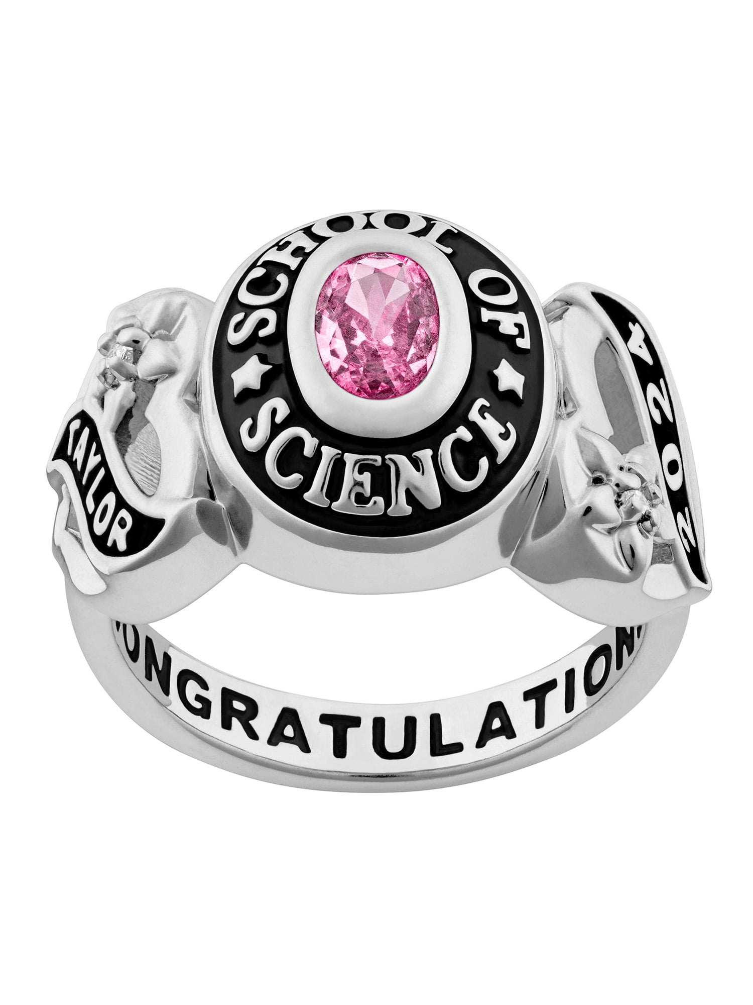 FREESTYLE CLASS RINGS Order Now for 2025 Graduation, Freestyle Women's Celebrium Sweetheart Class Ring with CZ, Personalized, High School or College