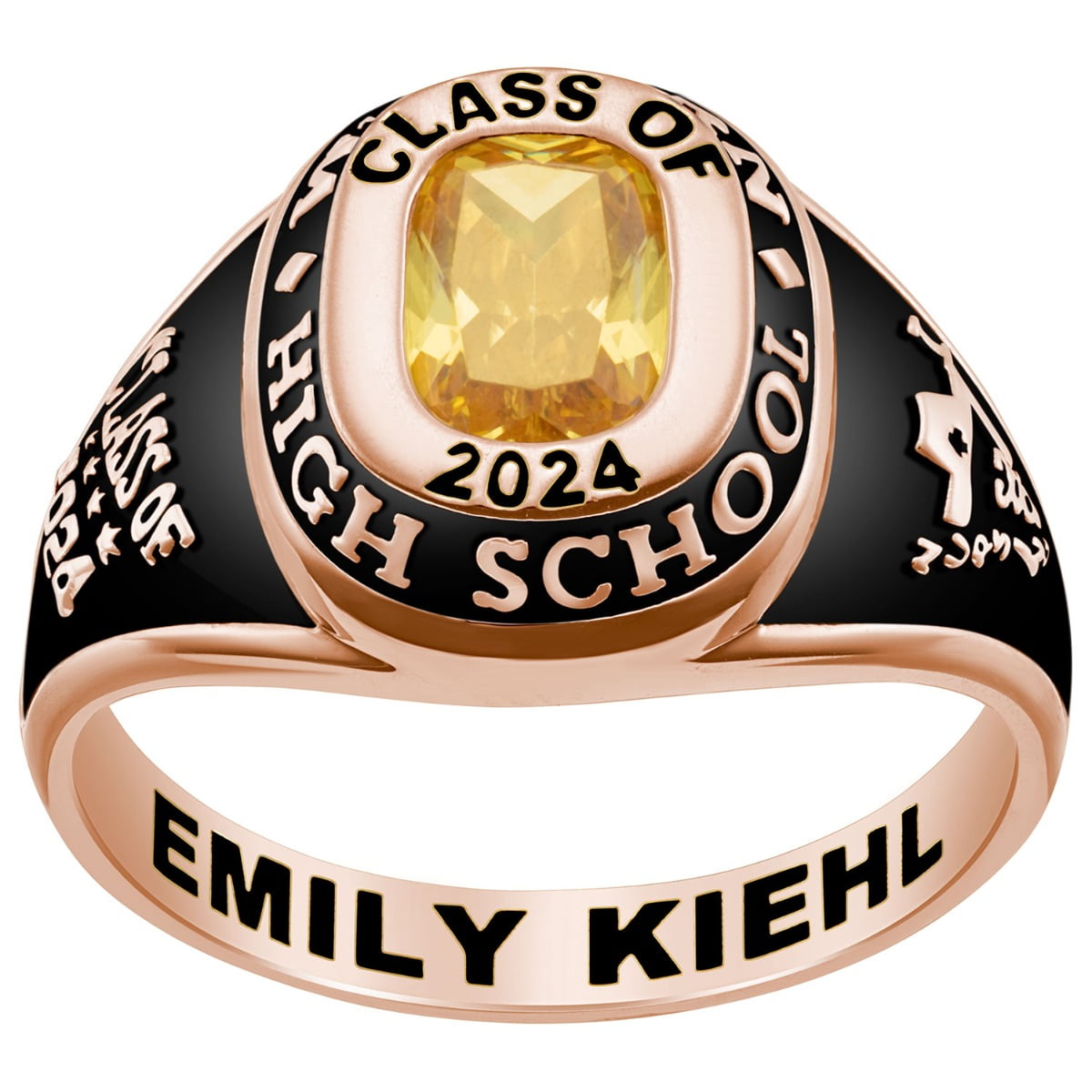 Order Now for 2025 Graduation, Freestyle Women's Classic Cushion Birthstone Class Ring, Personalized, High School or College Graduation