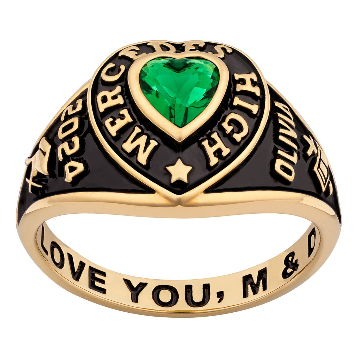 Order Now for 2025 Graduation, Freestyle Women's Classic Heart Birthstone Class Ring, Personalized, High School or College Graduation