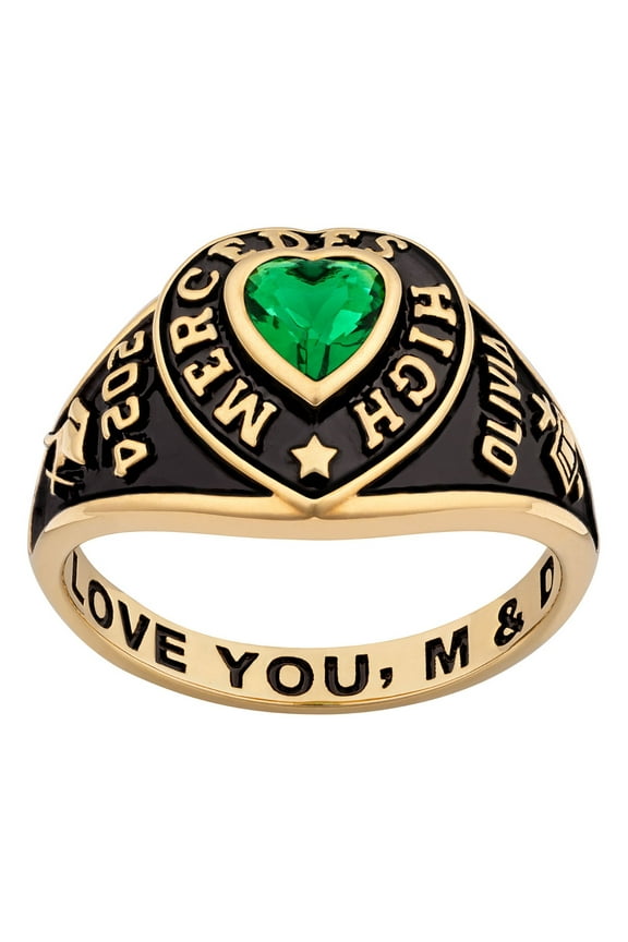 Order Now for 2025 Graduation, Freestyle Women's Classic Heart Birthstone Class Ring, Personalized, High School or College Graduation