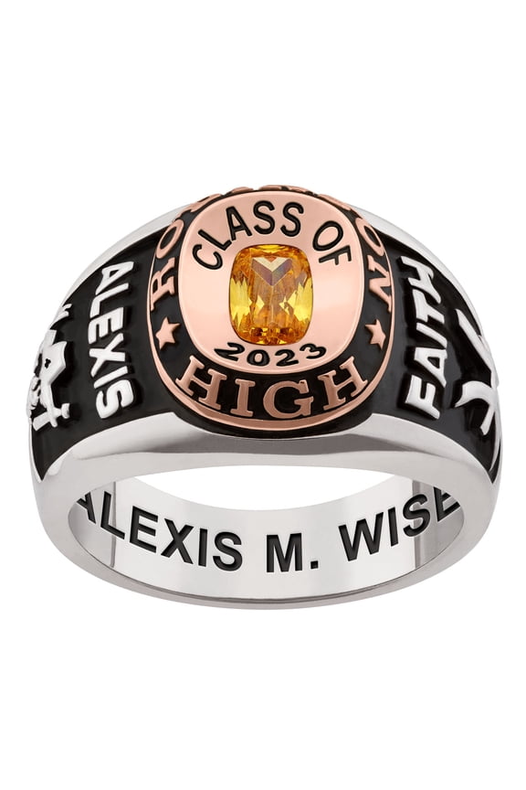 Order Now for 2025 Graduation, Freestyle Women's Double Row Class Ring, Personalized, High School or College Graduation