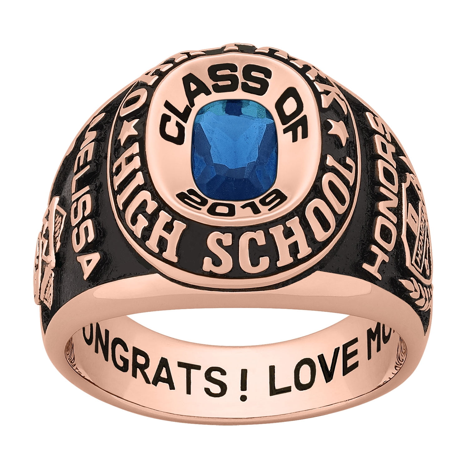 Order Now for 2025 Graduation, Freestyle Women's Double Row Classic Birthstone Class Ring Celebrium, Personalized, High School or College