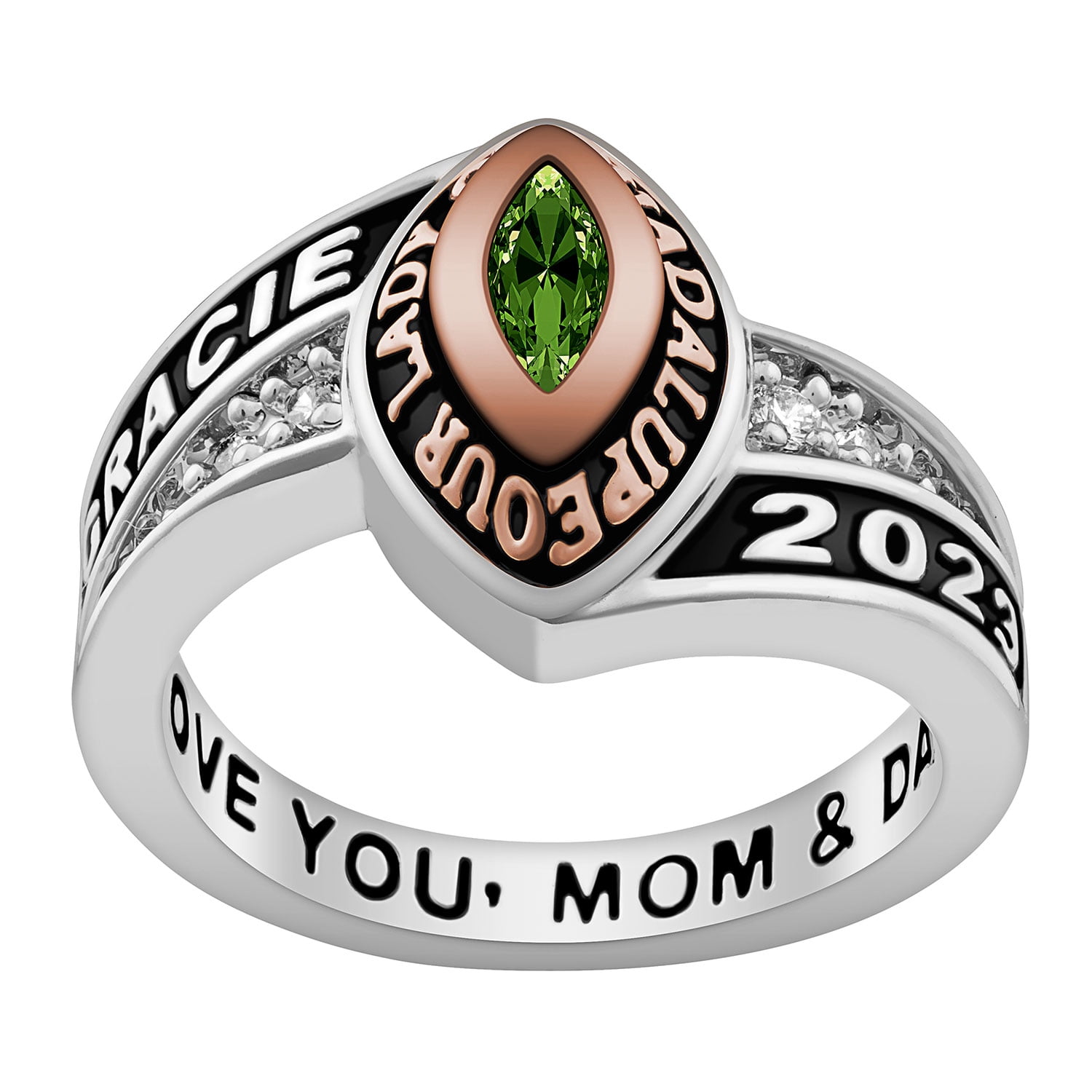 Order Now for 2025 Graduation, Freestyle Women's Marquise Birthstone Class Ring, Personalized, High School or College Graduation