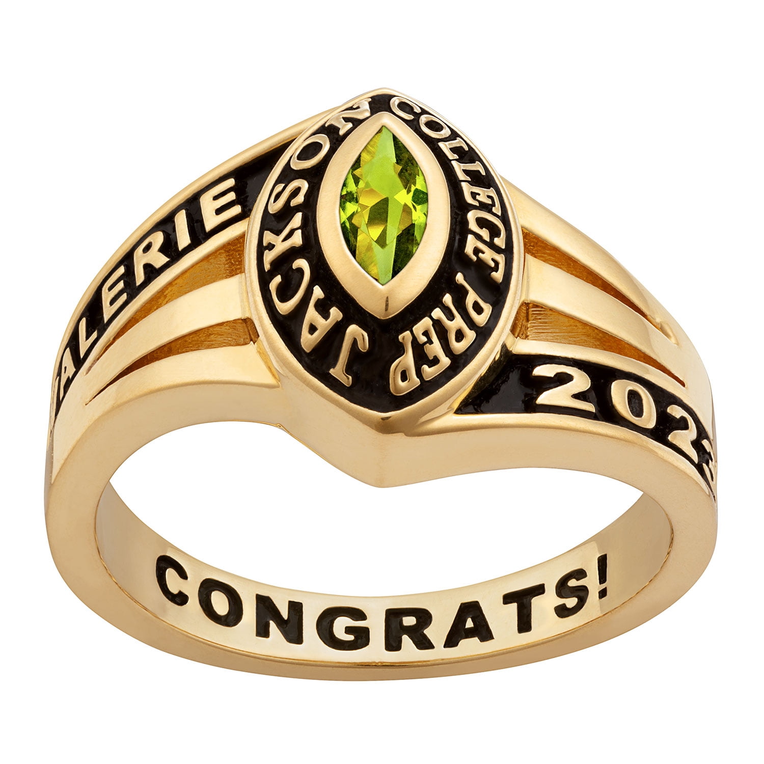 Order Now for 2025 Graduation, Freestyle Women's Marquise Stone Class Ring, Personalized, High School or College Graduation