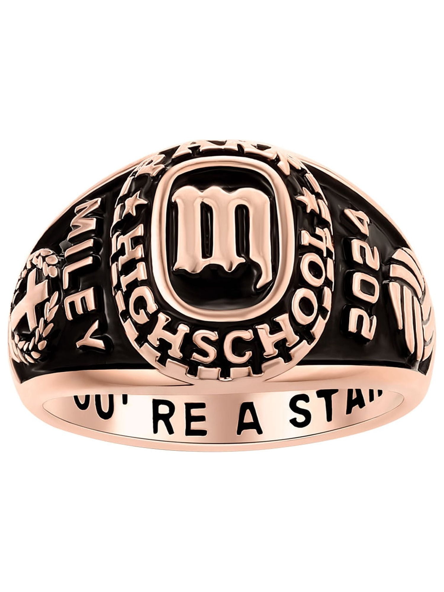 Order Now for 2025 Graduation, Freestyle Women's Old English Initial Class Ring, Personalized, High School or College Graduation