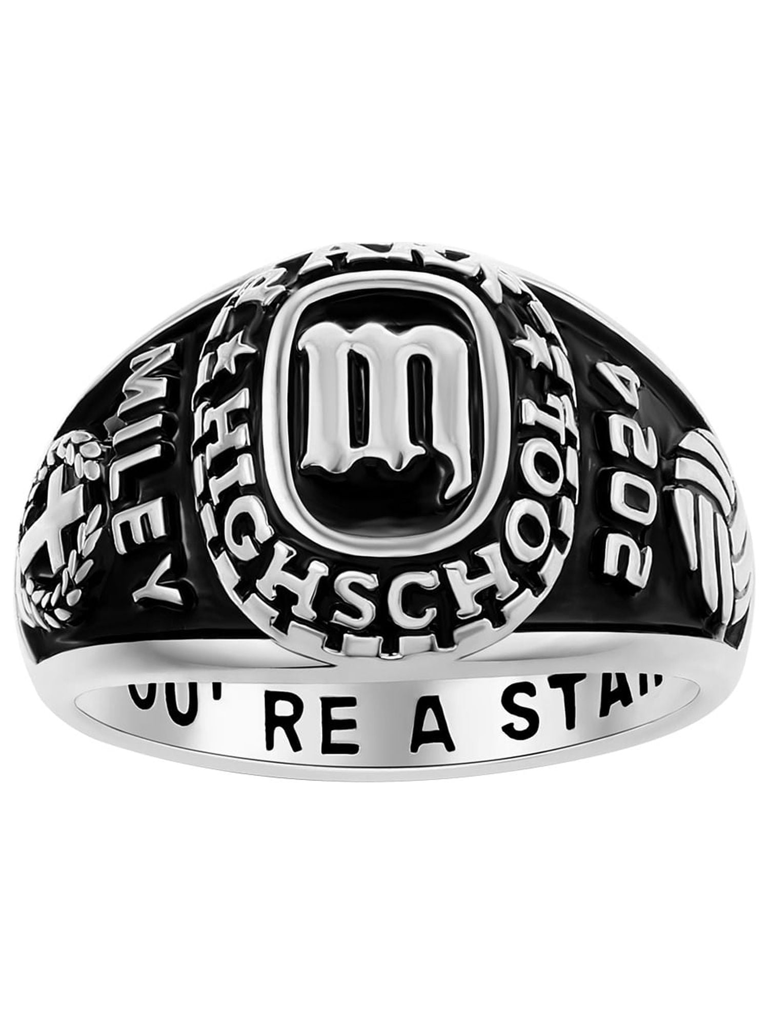 Order Now for 2025 Graduation, Freestyle Women's Old English Initial Class Ring, Personalized, High School or College