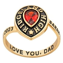 Order Now for 2025 Graduation, Freestyle Women's Pear Birthstone Class Ring, Personalized, High School or College Graduation