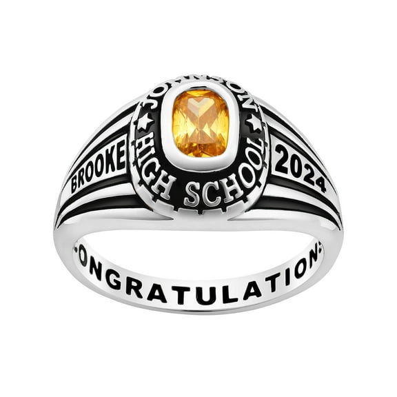 Order Now for 2025 Graduation, Freestyle Women's Platinum Over Celebrium Classic Class Ring, Personalized, High School or College Graduation