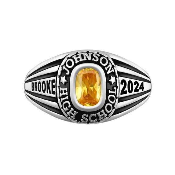 Order Now for 2025 Graduation, Freestyle Women's Platinum over Sterling Classic Class Ring, Personalized, High School or College Graduation
