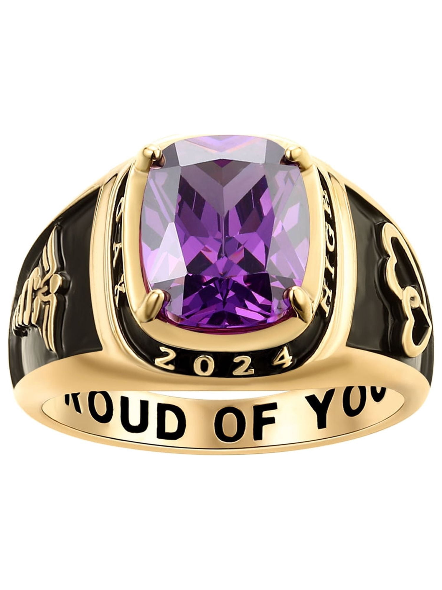 Order Now for 2025 Graduation, Freestyle Women's Prong station Birthstone Class Ring, Personalized, High School or College