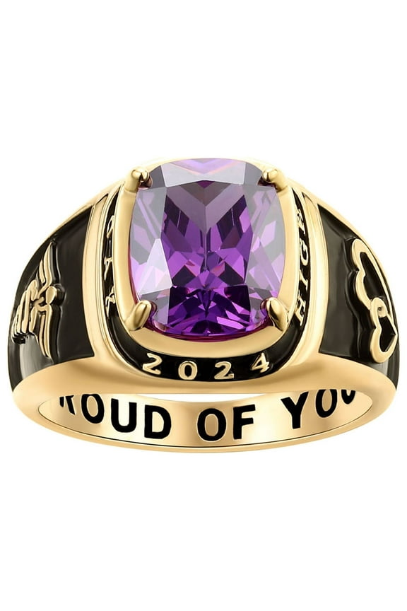 Order Now for 2025 Graduation, Freestyle Women's Prong station Birthstone Class Ring, Personalized, High School or College