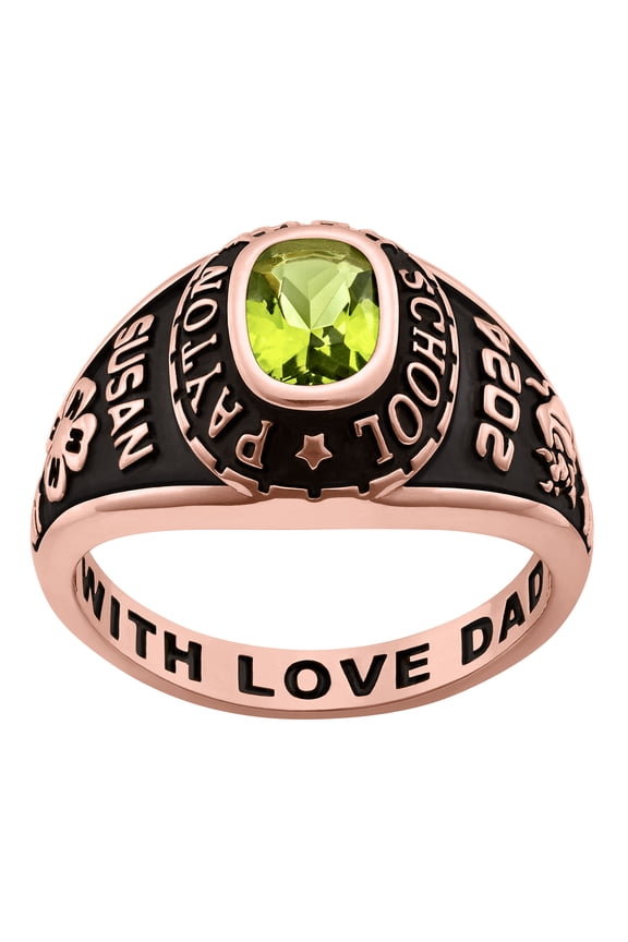 Order Now for 2025 Graduation, Freestyle Women's Rose Gold Celebrium Classic Petite Birthstone Class Ring , Personalized, High School or College