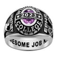 thumbnail image 1 of Order Now for 2025 Graduation, Freestyle Women's Silver Birthstone Class Ring, Personalized, High School or College Graduation, 1 of 5