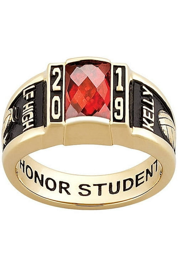 Order Now for 2025 Graduation, Freestyle Women's Yellow Celebrium Classic Deco Class Ring, Personalized, High School or College Graduation