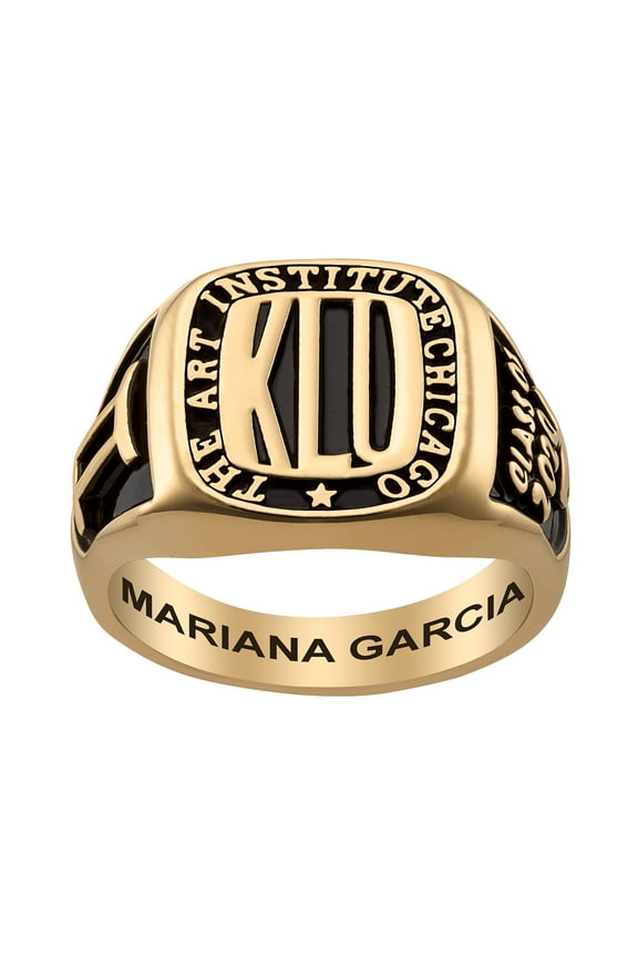 Order Now for 2025 Graduation, Freestyle Women's Yellow Celebrium Rectangle Signet Class Ring, Personalized, High School or College Graduation